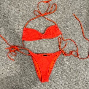 Triangl Bikini Red Terrycloth